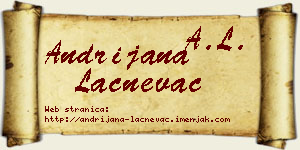 Andrijana Lačnevac vizit kartica